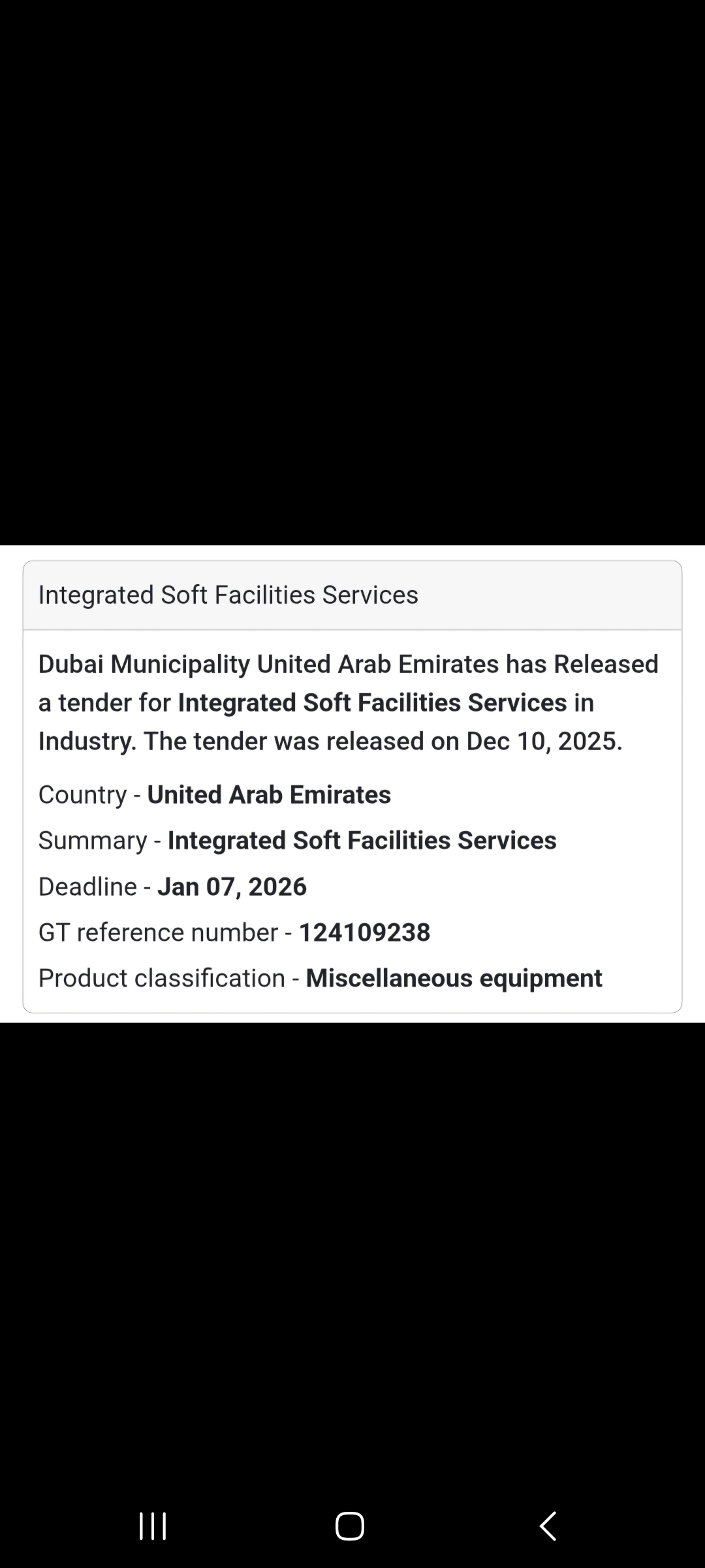 📢 Service Tender Alert – UAE 🇦🇪