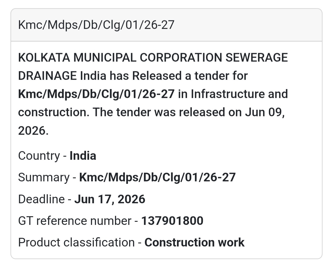 🌊 Sewerage & Drainage Infrastructure Project | 📍 Kolkata, West Bengal