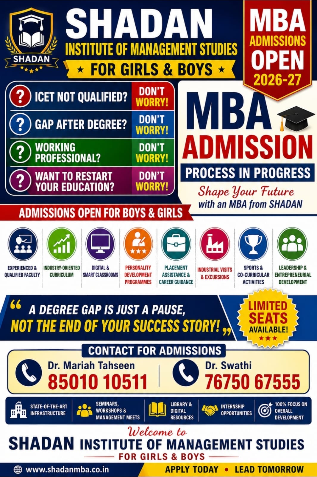 🎓 Shadan Institute of Management Studies – MBA Admissions 2026–27