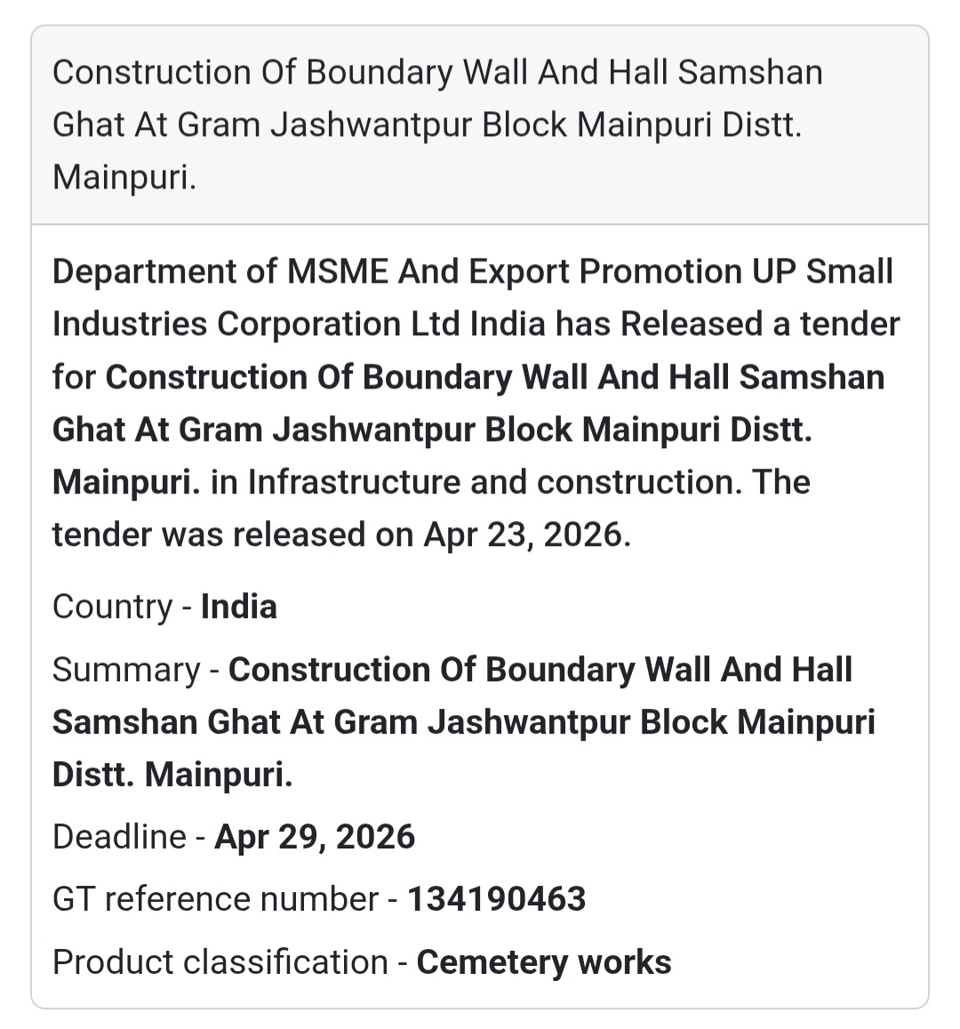 ⚱️ Shamshan Ghat Construction – Mainpuri