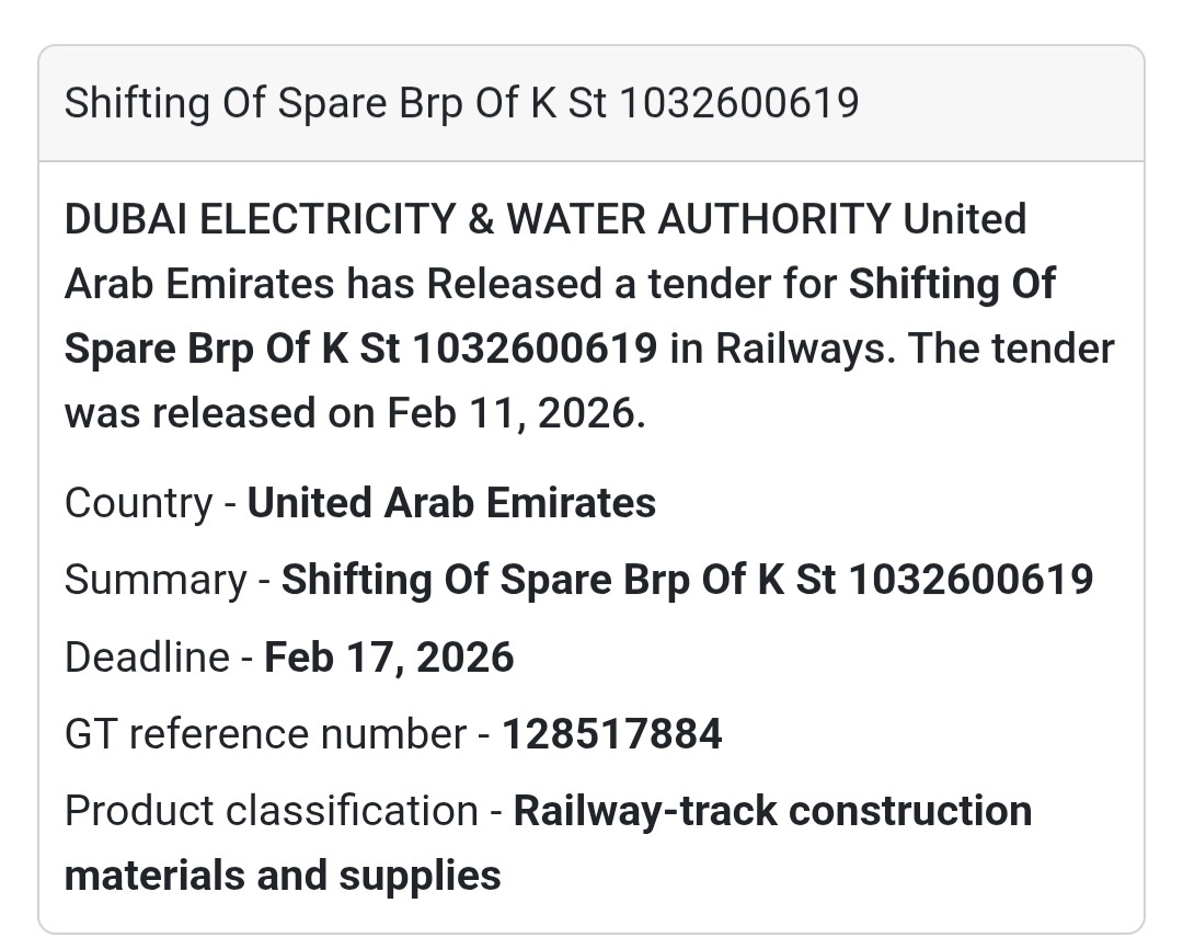 🚆 Shifting of Spare BRP – K ST 1032600619
