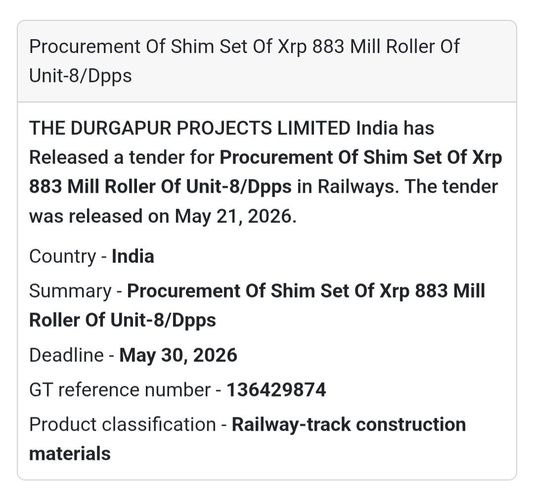🏭 Shim Set Procurement Tender