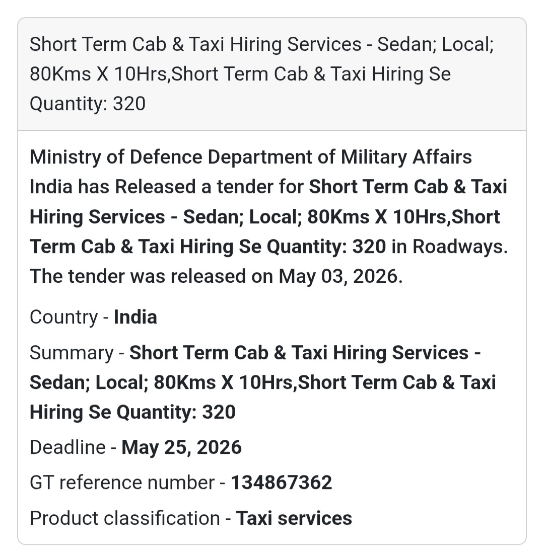 Short Term Cab & Taxi Hiring Services