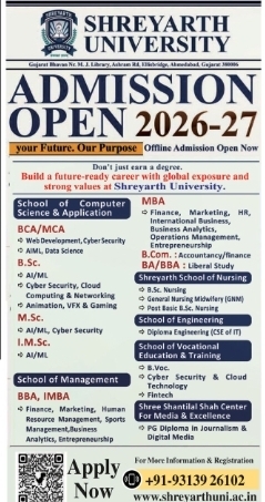 🎓 Shreyarth University – Admissions Open 2026-27