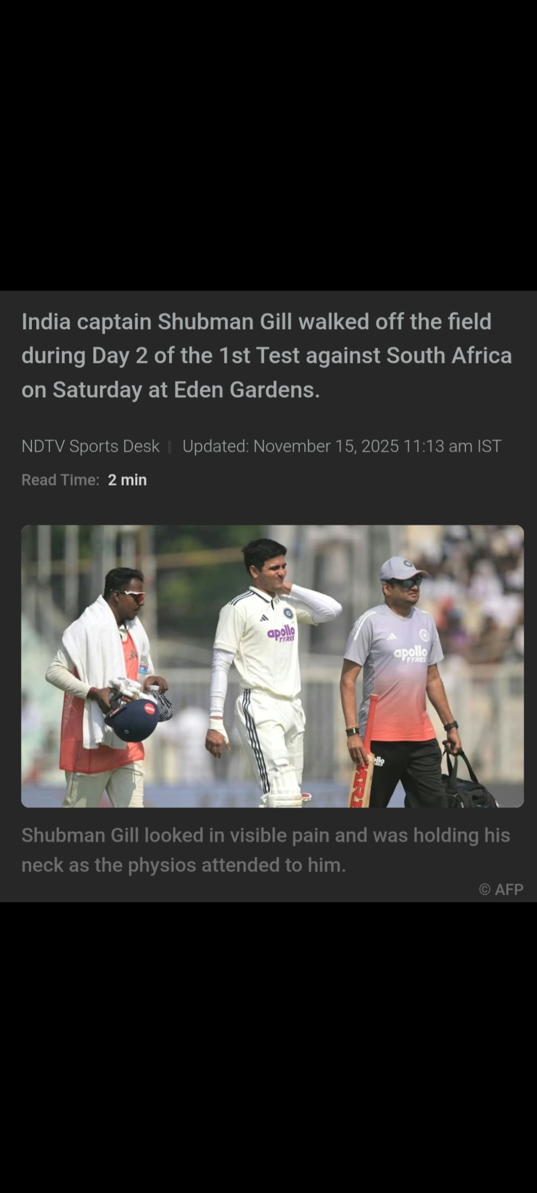 Shubman Gill Forced To Leave Field Due To Freak Injury In 1st Test vs South Africa