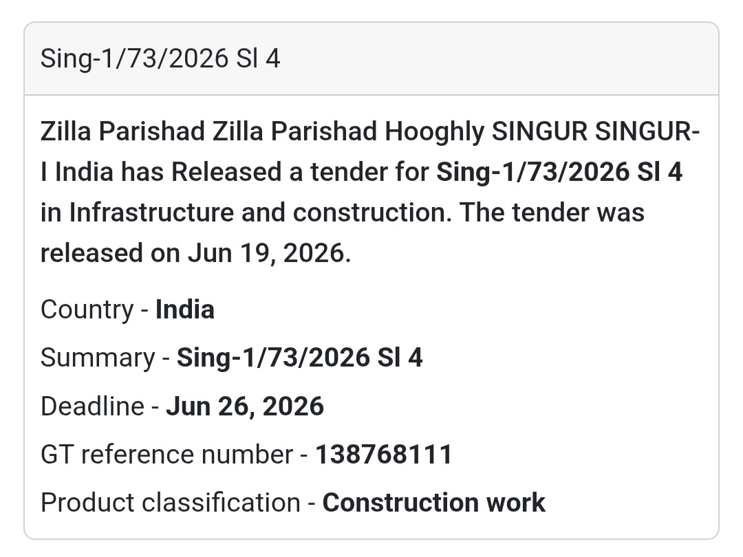🏗️ Sing-1/73/2026 Sl 4 | Singur, Hooghly