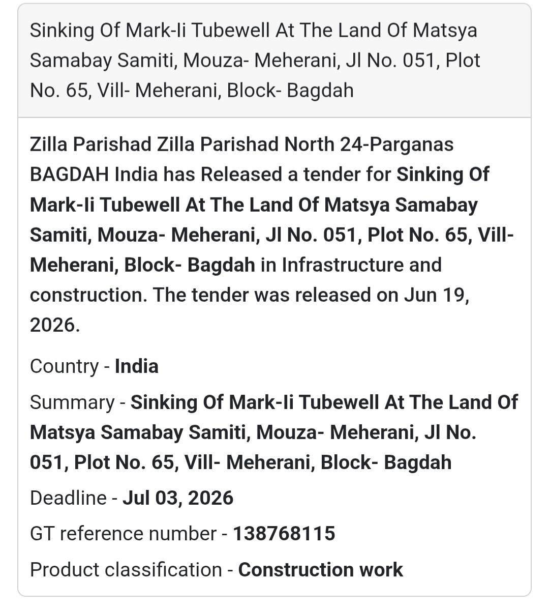 🚰 Sinking Of Mark-II Tubewell At The Land Of Matsya Samabay Samiti