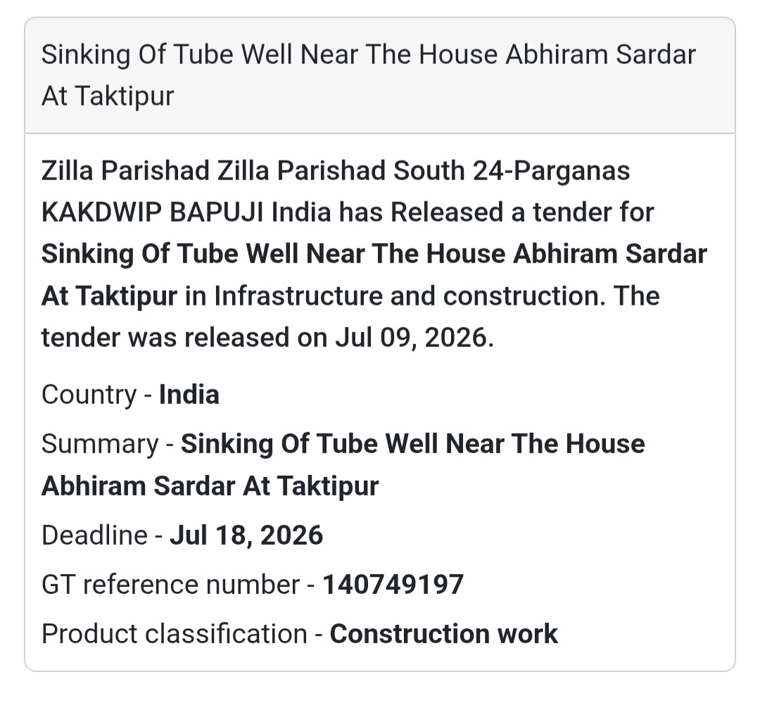 🚰 Sinking Of Tube Well Near Abhiram Sardar House | 📍Taktipur, Kakdwip,