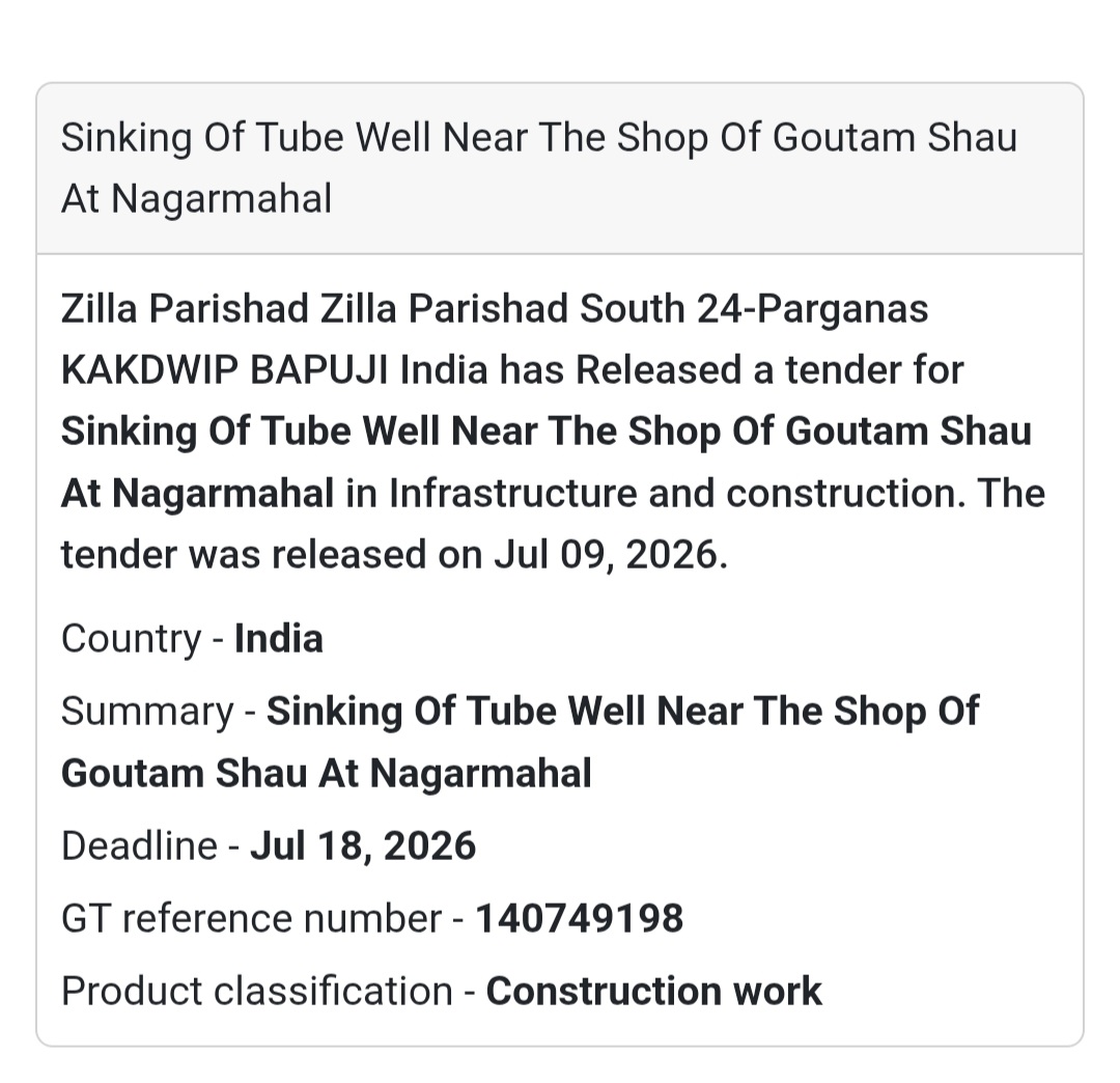 🚰 Sinking Of Tube Well Near The Shop Of Goutam Shau | 📍Nagarmahal, Kakdwip, South 24 Parganas