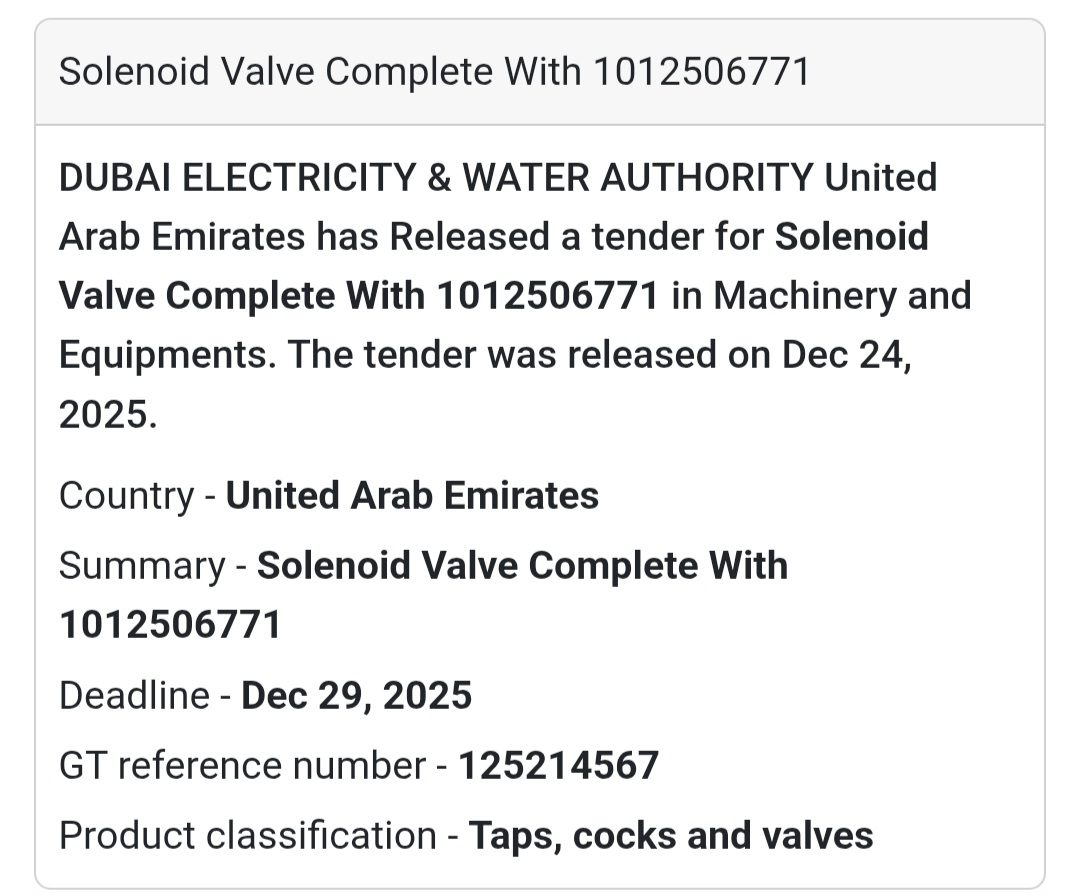 🚿 Solenoid Valve Supply | UAE 🇦🇪