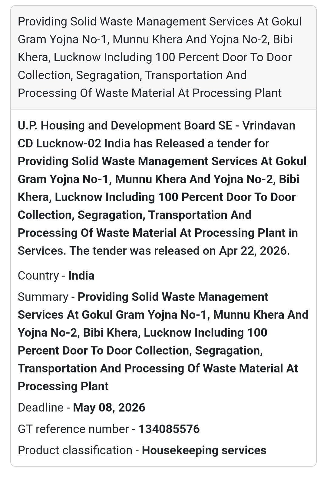 ♻️ Solid Waste Management – Lucknow