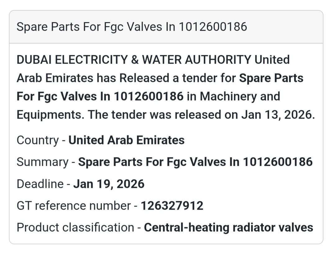 ⚙️ Spare Parts for FGC Valves