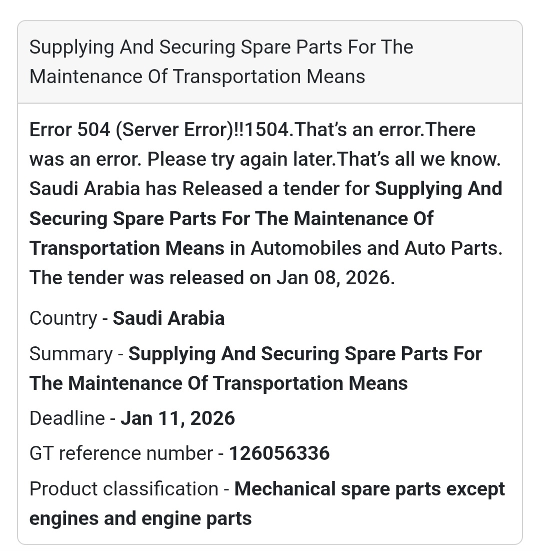 🚗 Spare Parts for Transportation Means