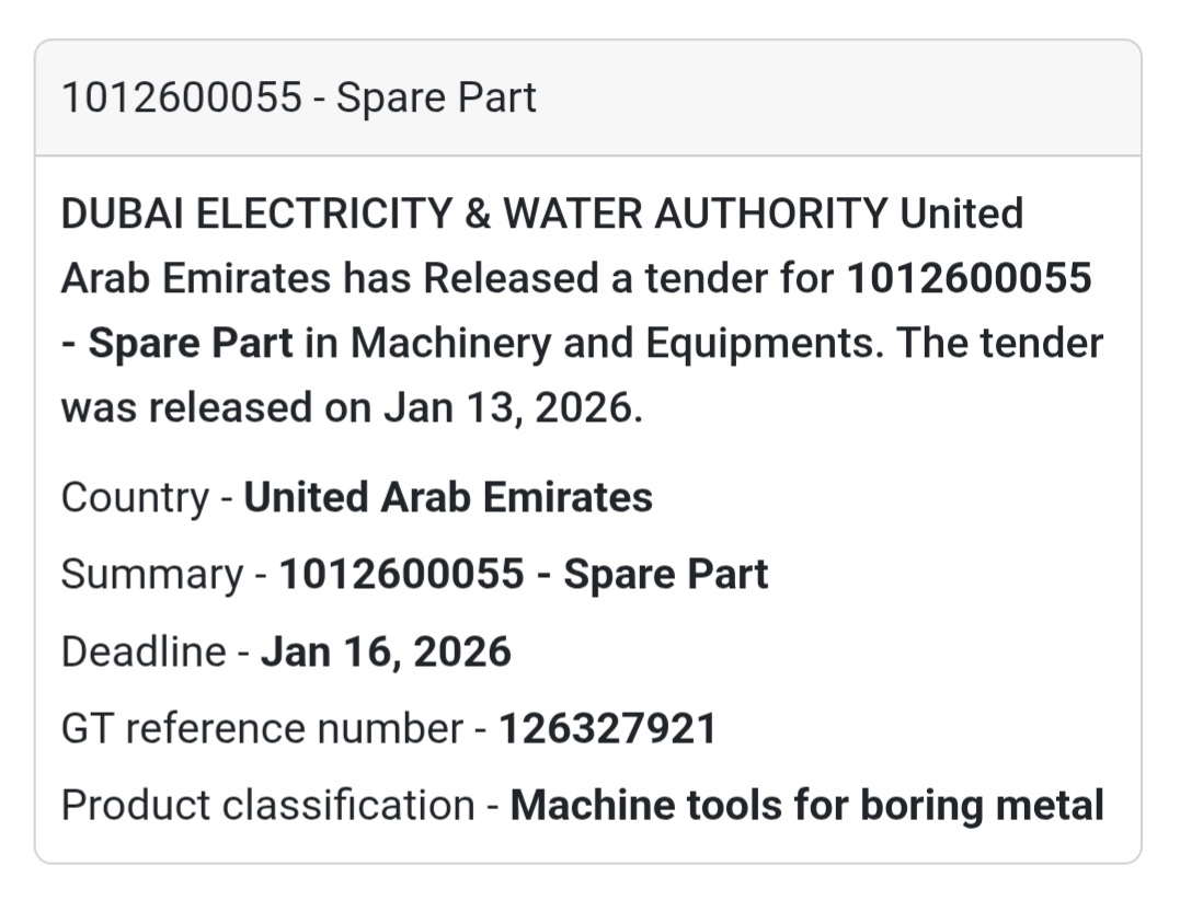 ⚙️ Spare Parts – Machinery & Equipment