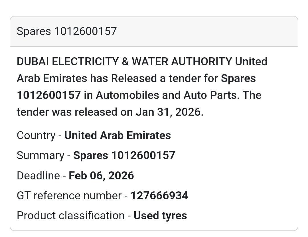 🚗 Spare Parts (Used Tyres)