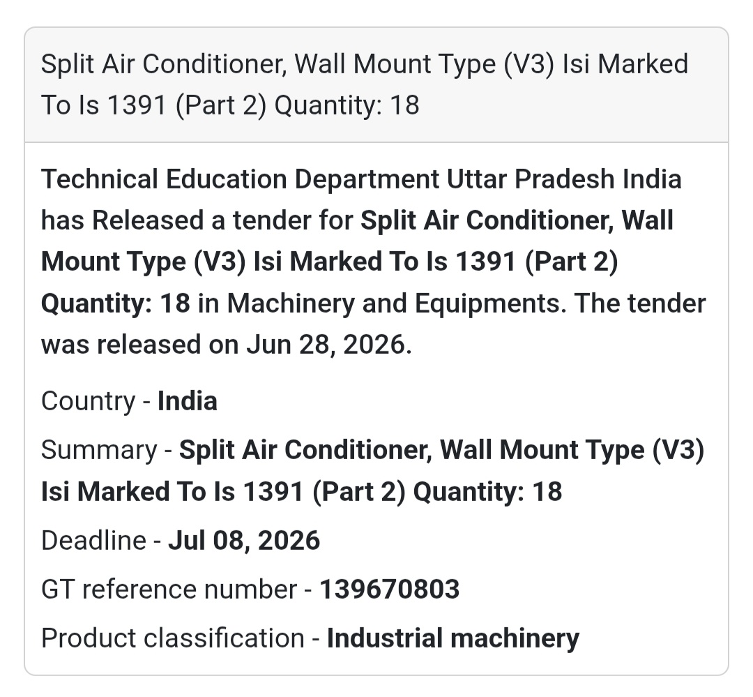 ❄️ Split Air Conditioners (Wall Mount Type V3) | India 🇮🇳