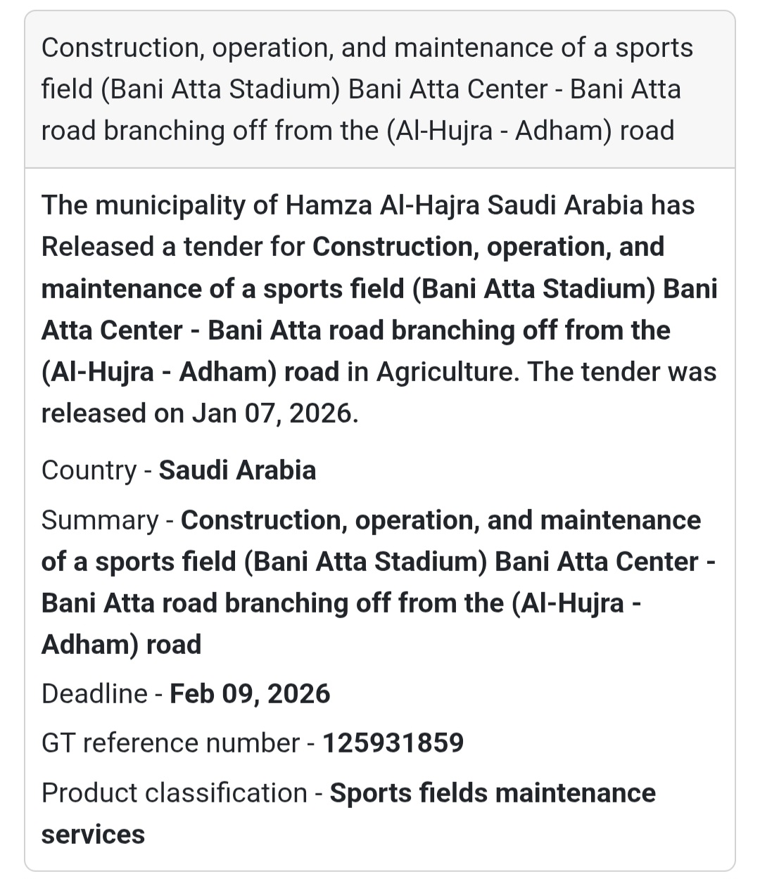 🏟️ Sports Field – Bani Atta Stadium