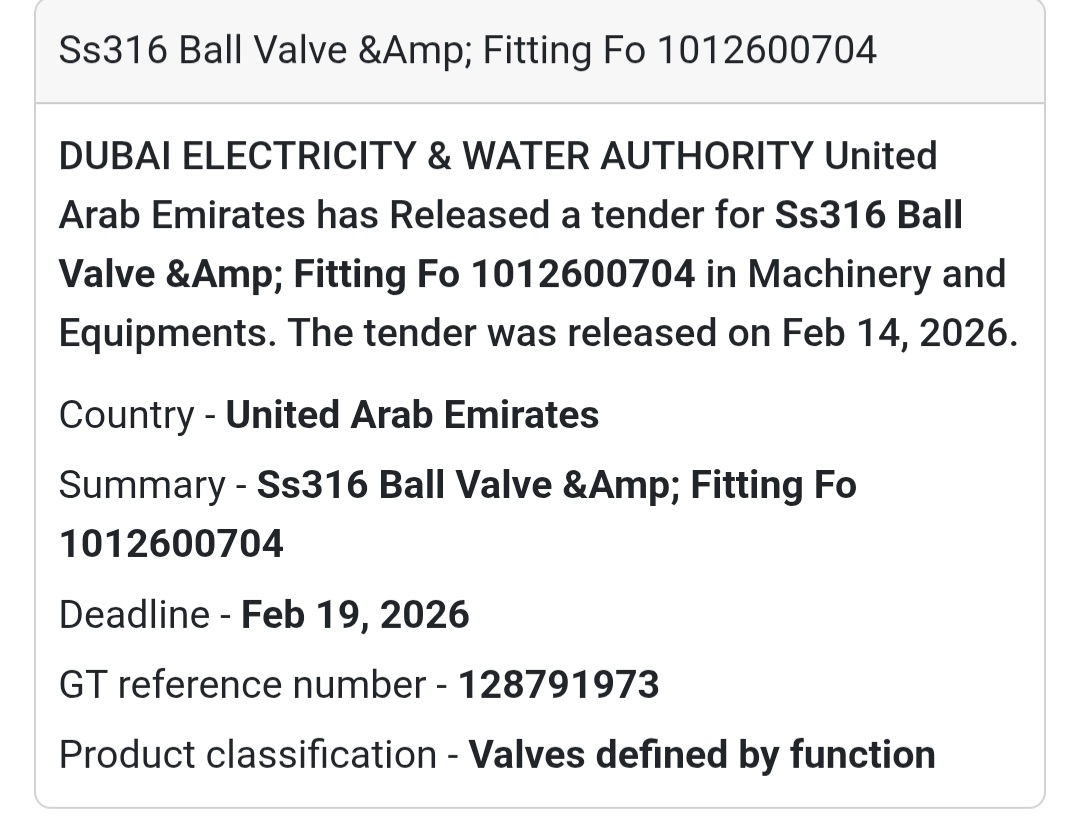🔩 SS316 Ball Valve & Fittings – UAE
