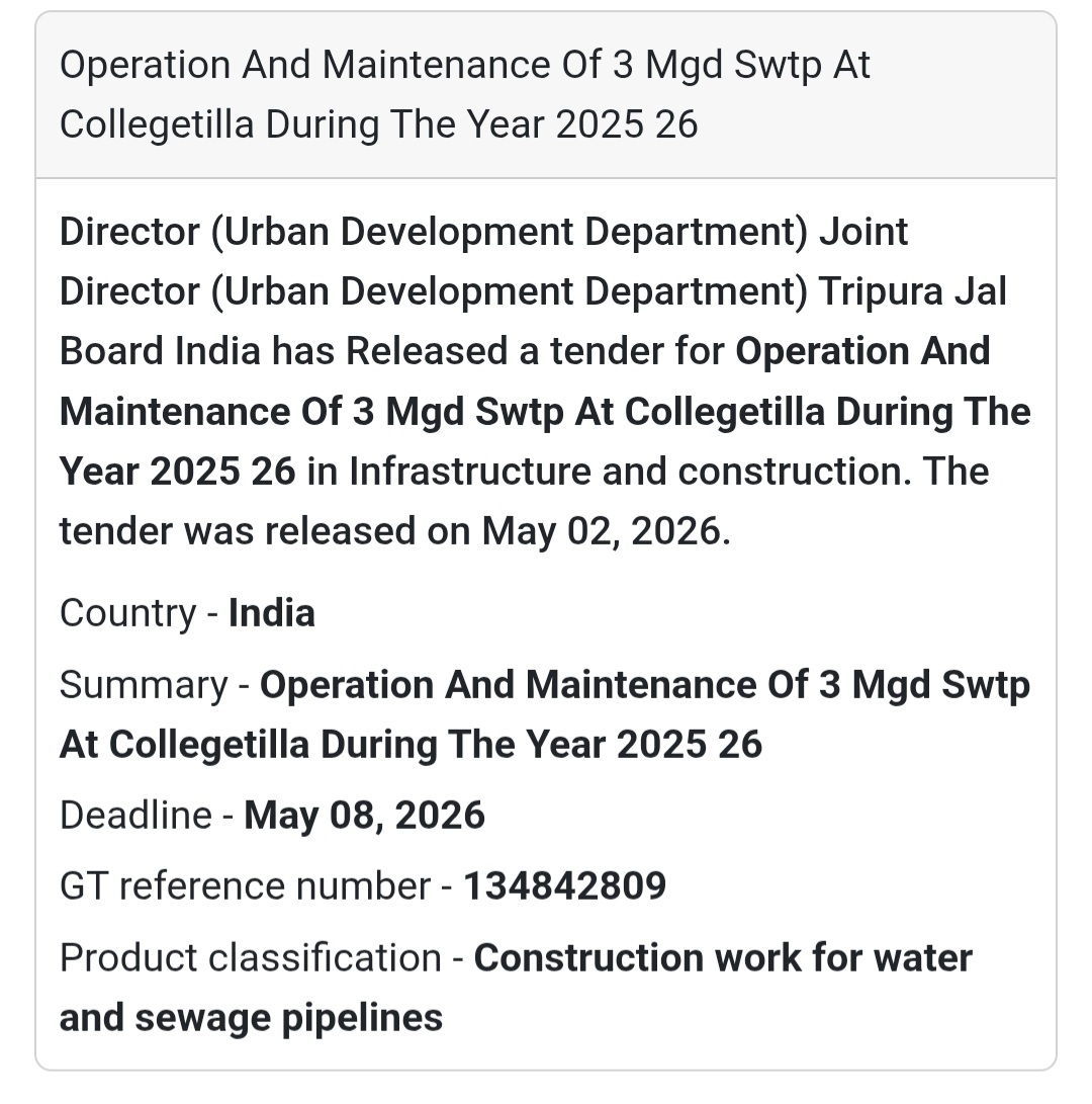 ⚙️ STP Operation & Maintenance Tender