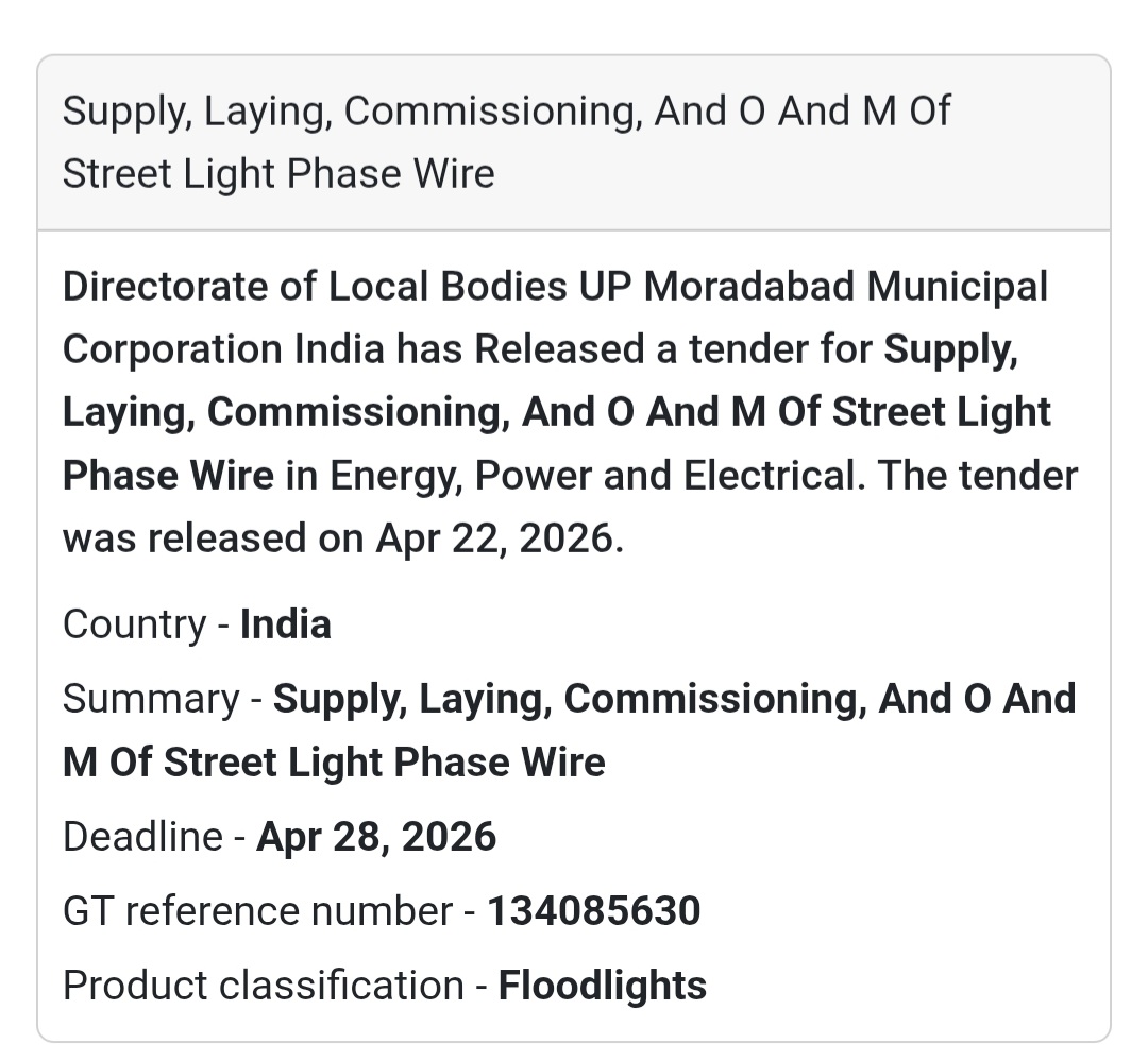 ⚡ Street Light Work – Moradabad