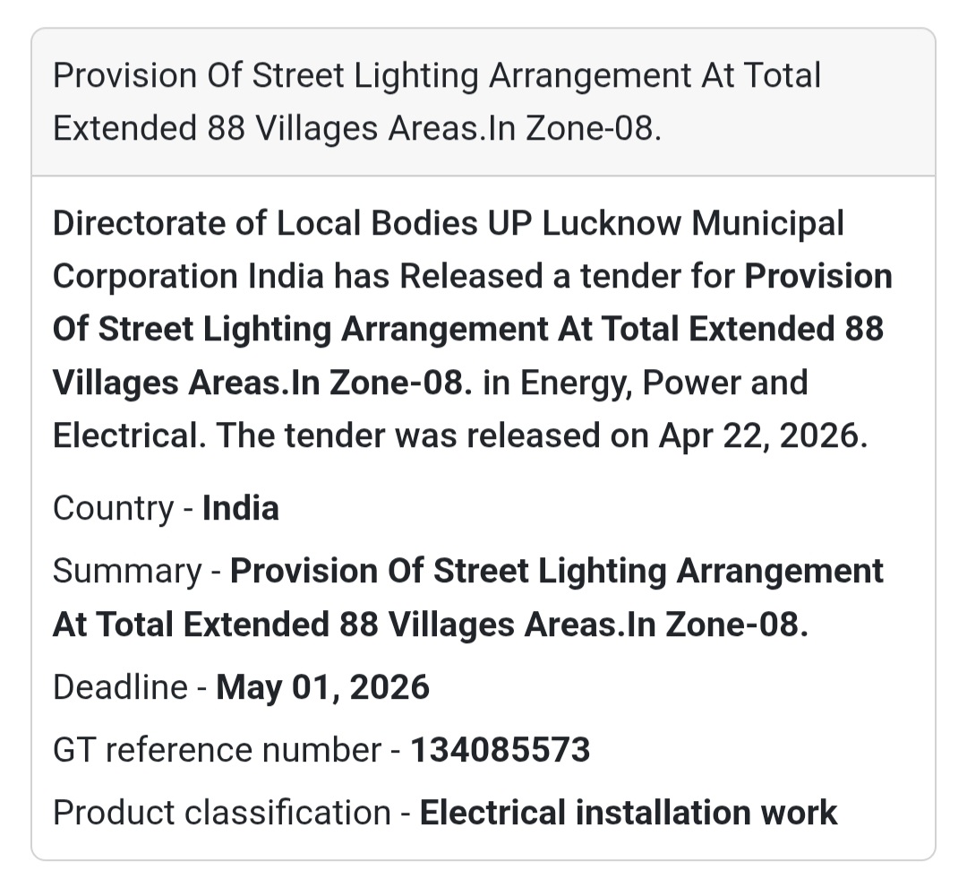 💡 Street Lighting Work – Lucknow Zone-08