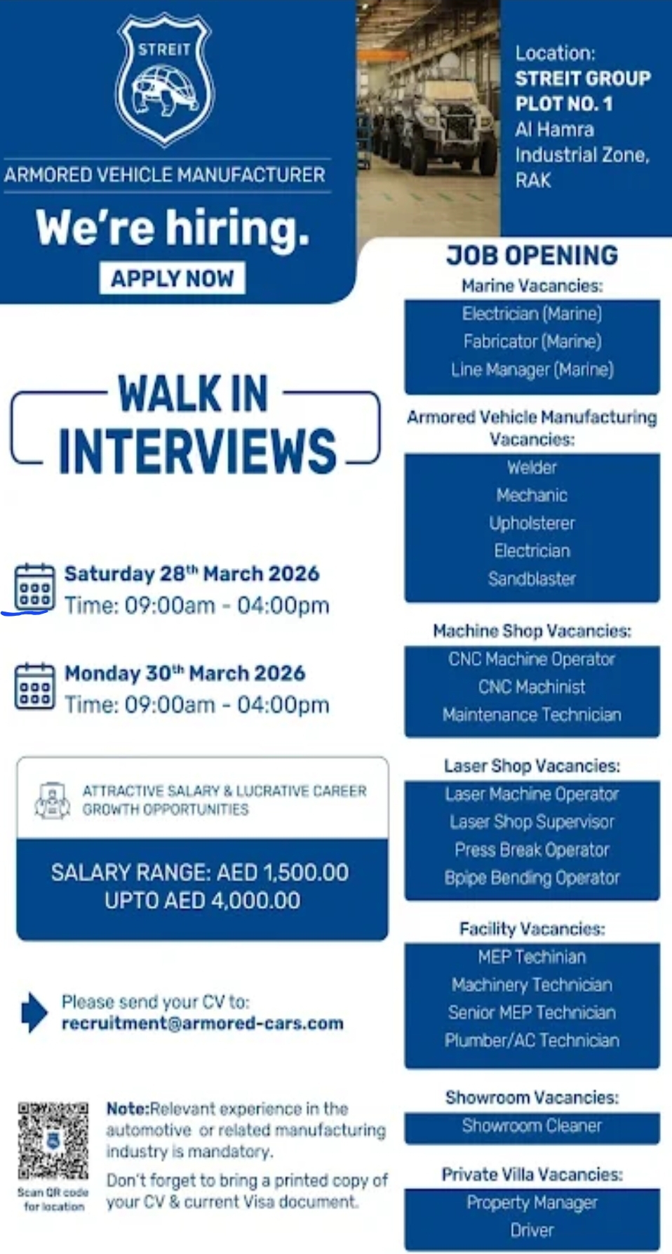 🚙 Streit Group – Walk-in Interview 🇦🇪