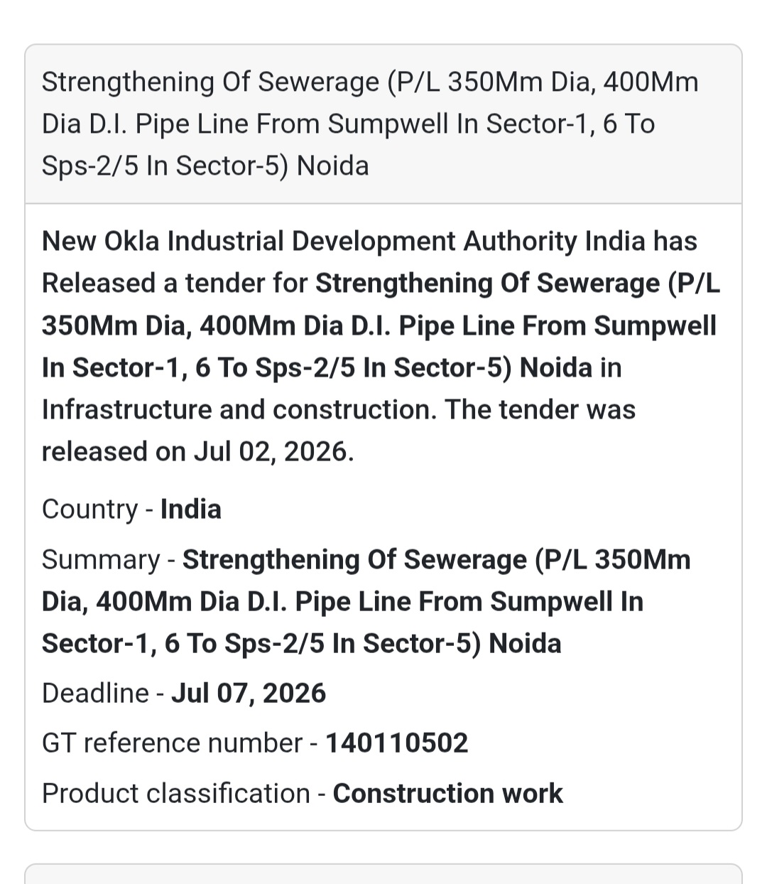 🚧 Strengthening of Sewerage D.I. Pipe Line | 📍Sector-1 to Sector-5, Noida, Uttar Pradesh