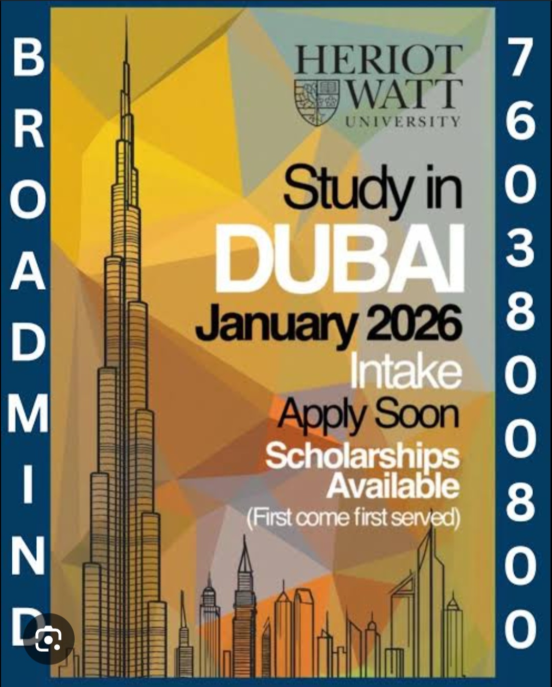 🎓✨ Study in Dubai – January 2026 Intake at Heriot-Watt University!