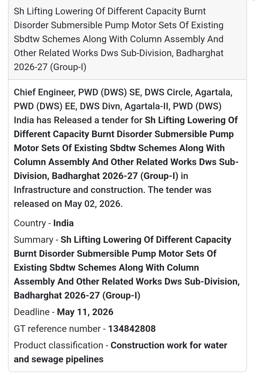 Submersible Pump Maintenance Work
