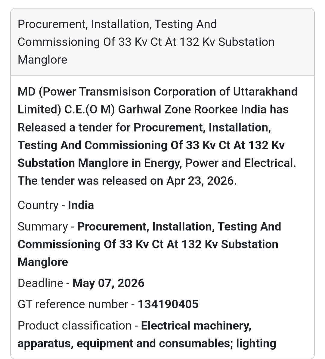 ⚙️ Substation Equipment Work – Manglore