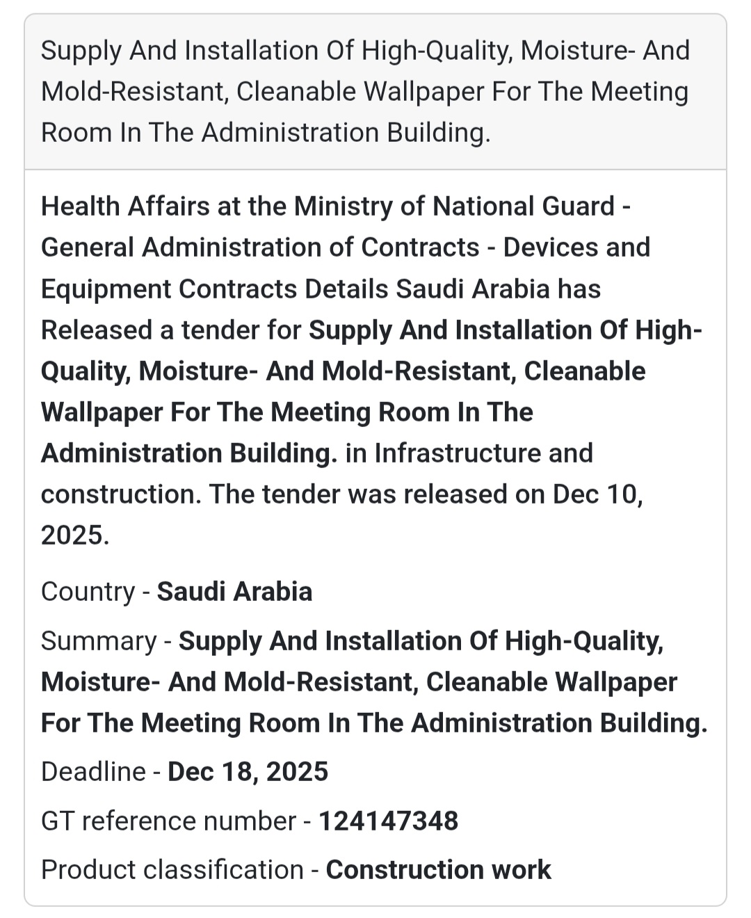 🧱 Supply & Installation of High-Quality Cleanable Wallpaper