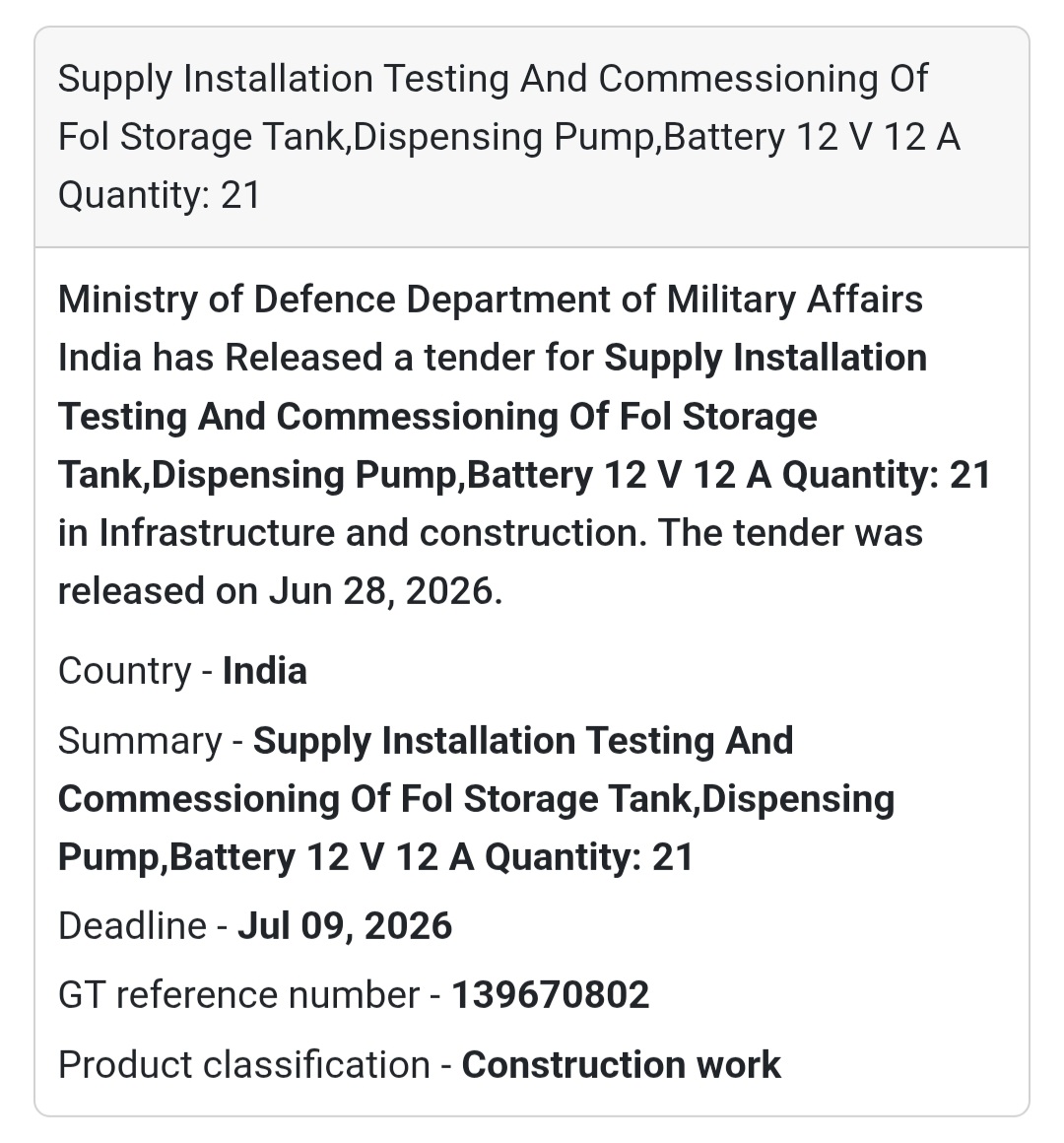 ⛽ Supply, Installation, Testing & Commissioning of FOL Storage Tank | India 🇮🇳