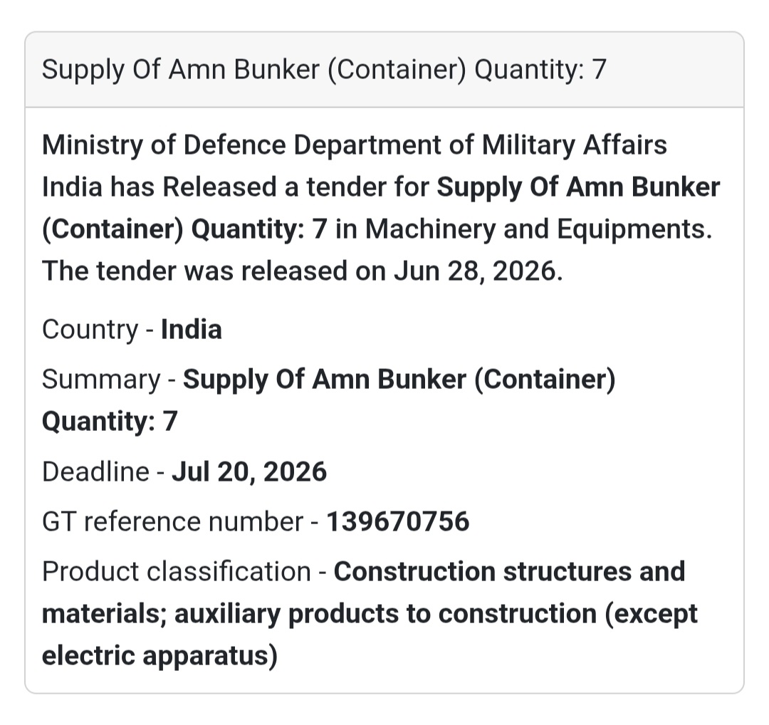 🏗️ Supply of Ammunition Bunker (Container) | India 🇮🇳