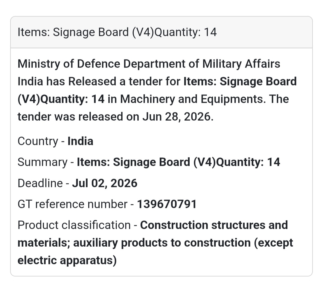 🪧 Supply of Signage Boards (V4) | India 🇮🇳