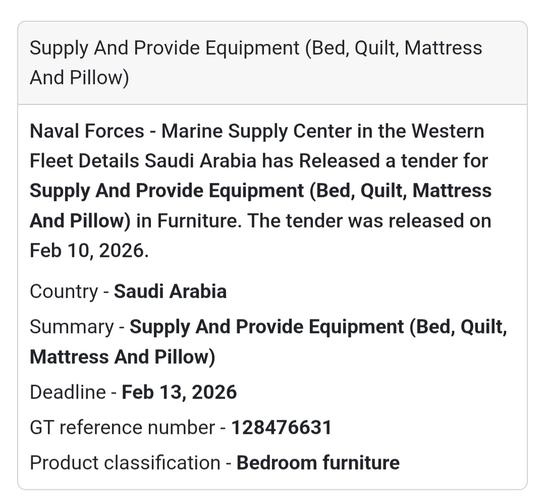 🛏 Supply & Provide Equipment (Bed, Quilt, Mattress & Pillow