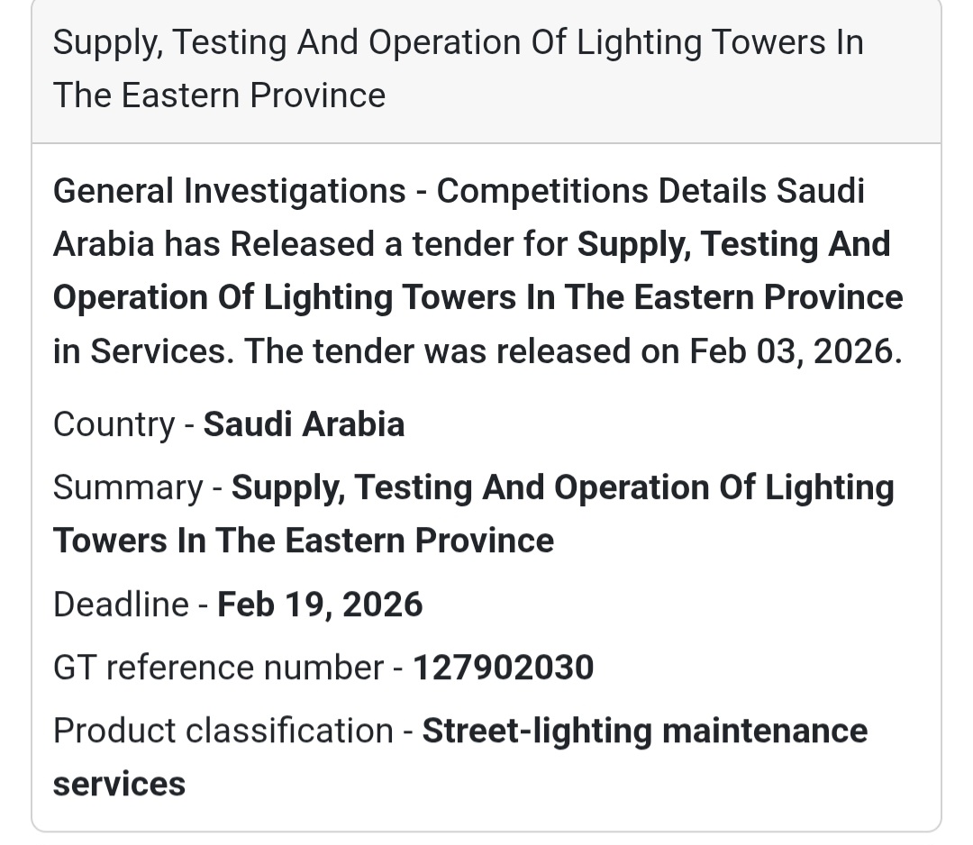 💡 Supply, Testing & Operation of Lighting Towers