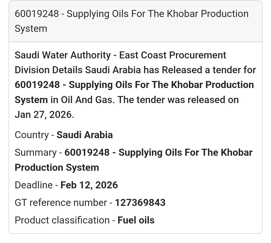 🛢️ Supplying Oils – Khobar Production System 🇸🇦 Saudi Arabia