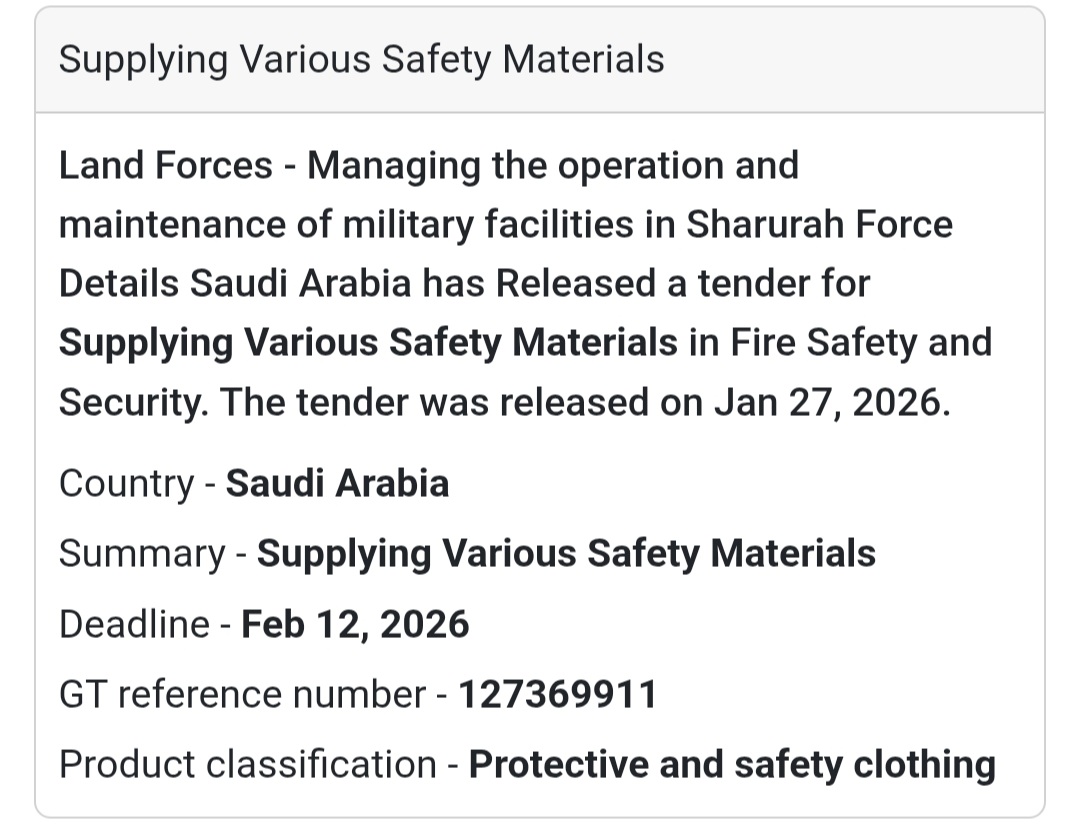🦺 Supplying Various Safety Materials 🇸🇦 Saudi Arabia