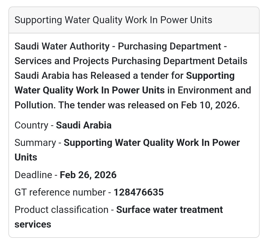 💧 Supporting Water Quality Work in Power Units