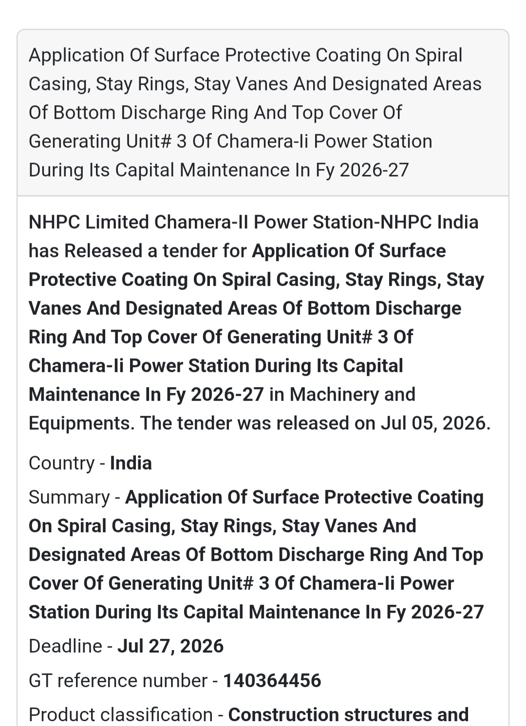 ⚙️ Surface Protective Coating – Chamera-II Power Station 🎨