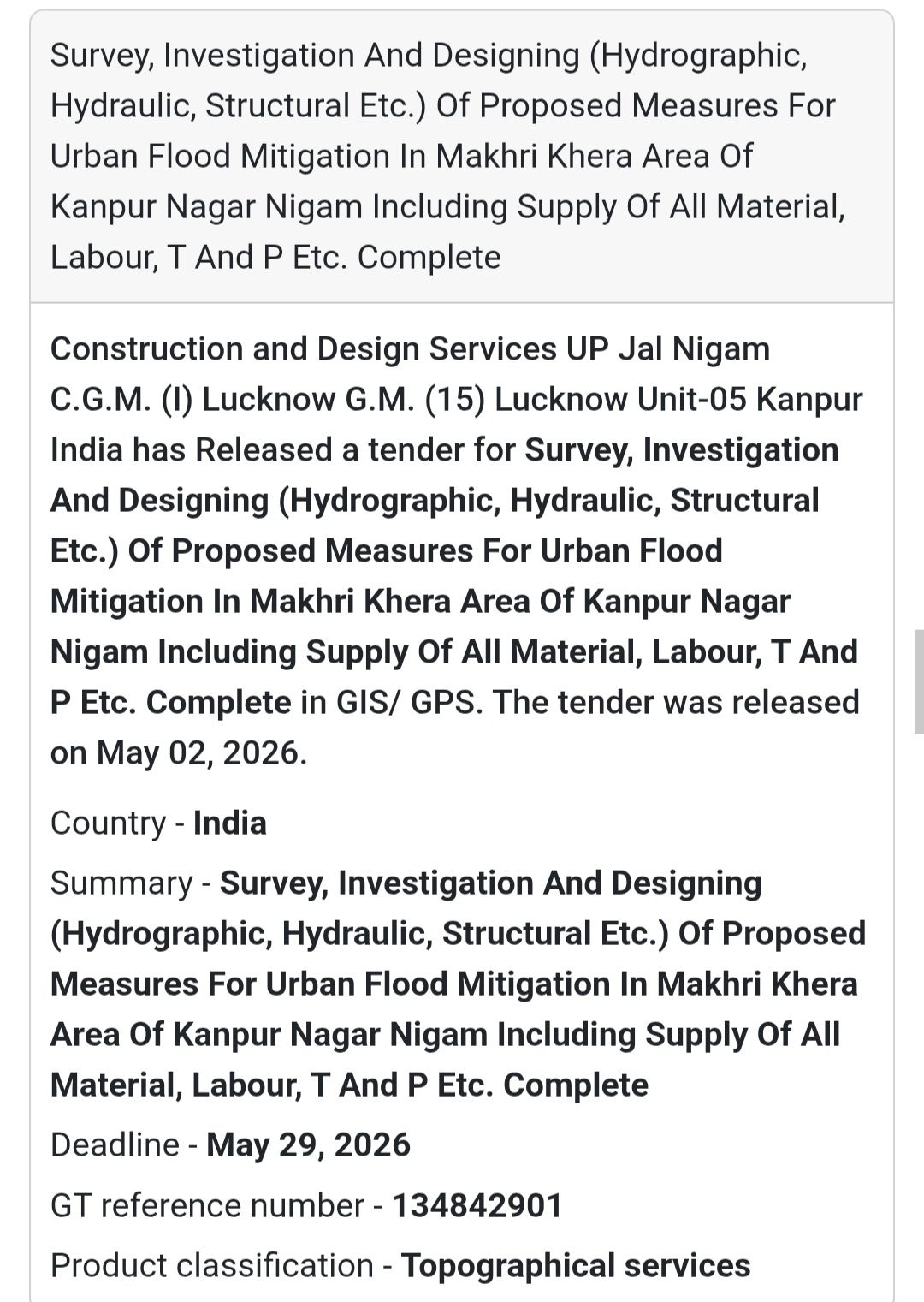 🌊 Survey & Design for Flood Mitigation (Kanpur)