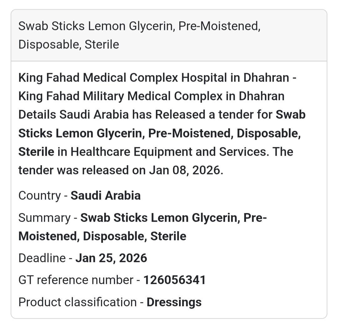 🧪 Swab Sticks – Lemon Glycerin (Sterile)