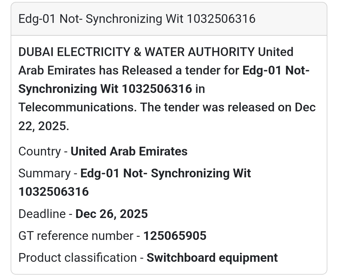 Switchboard Equipment | tender