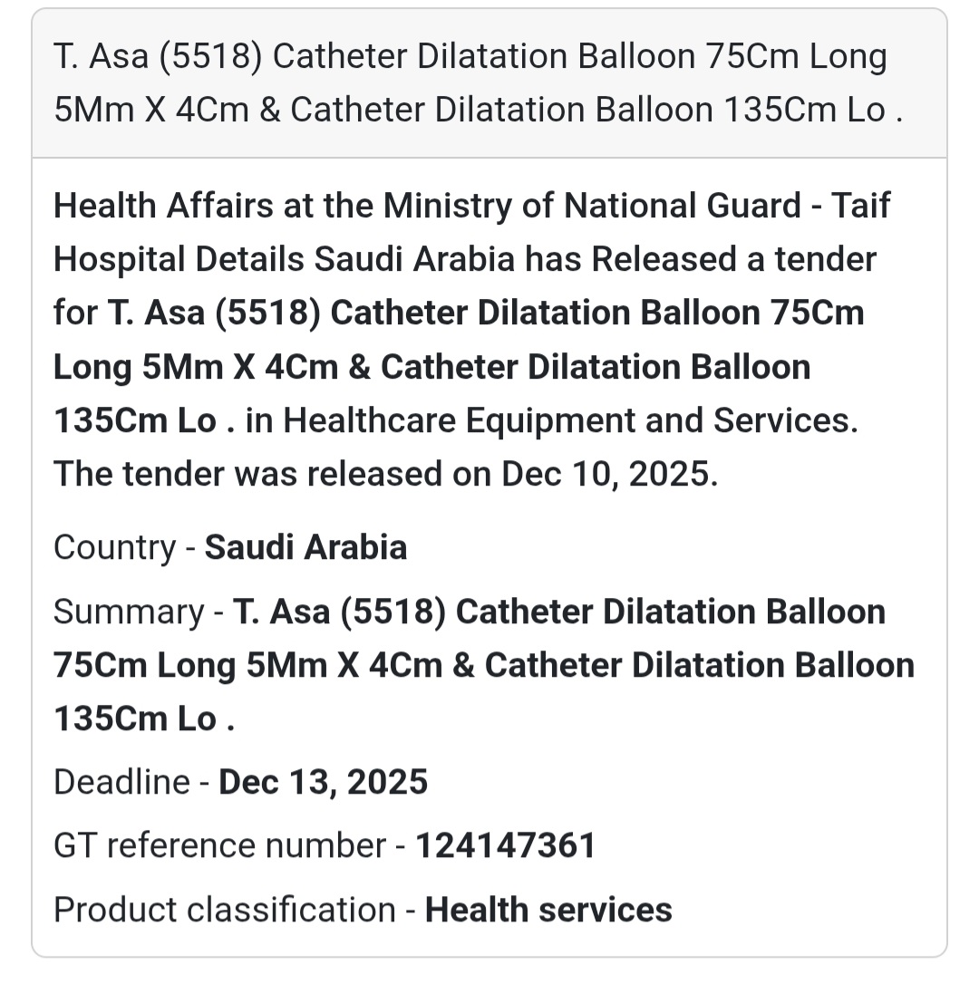 🏥 T. Asa (5518) Catheter Dilatation Balloon Healthcare suppliers