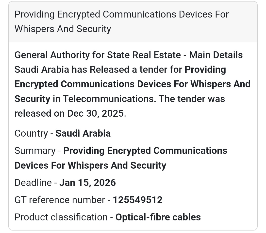 🔐 Telecommunications & Security Tender