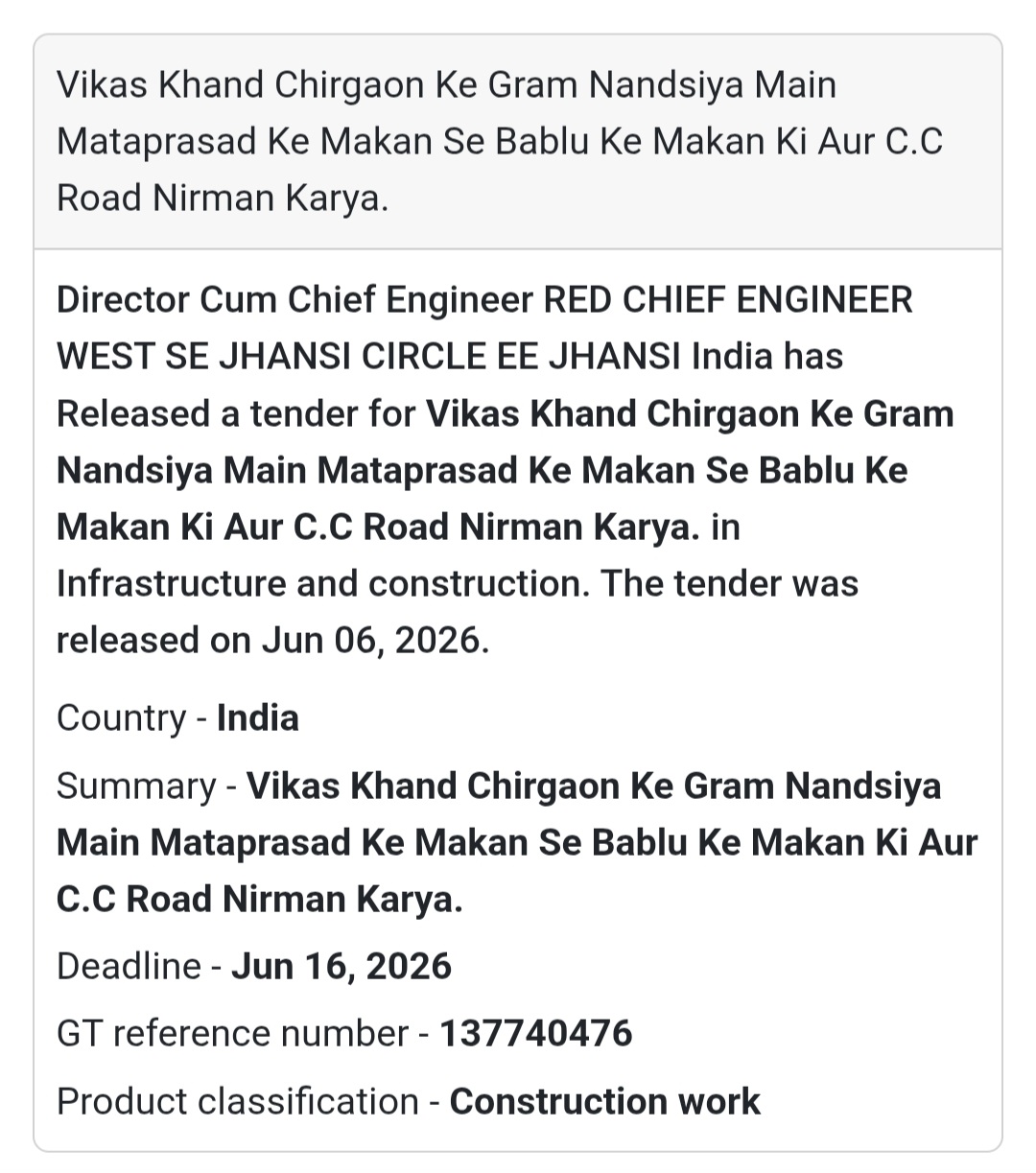 🛣️ Tender Alert: Gram Nandsiya,