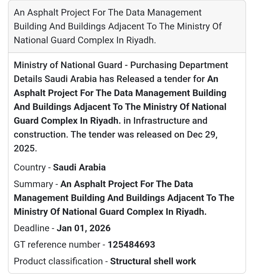 Tender Alert: Major Infrastructure Project in Riyadh!