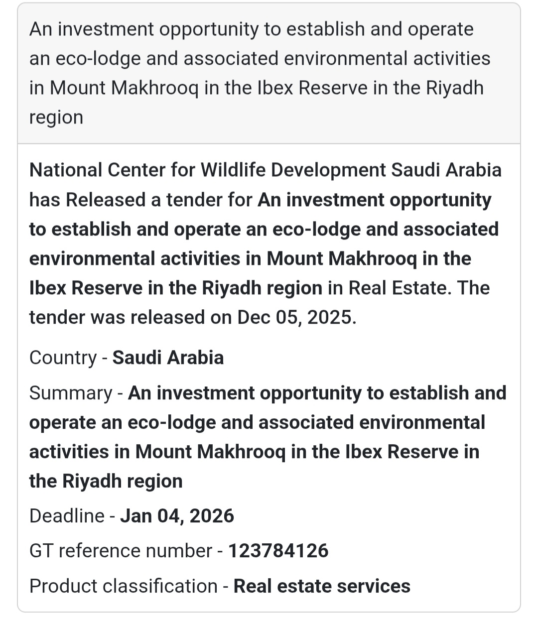 🛠️ Tender Alert – Saudi Arabia 🇸🇦