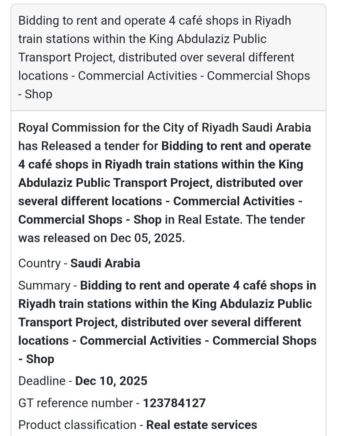 🛠️ Tender Alert – Saudi Arabia 🇸🇦