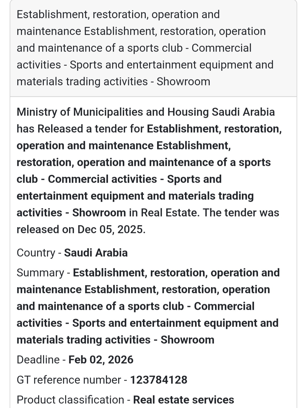 🛠️ Tender Alert – Saudi Arabia 🇸🇦